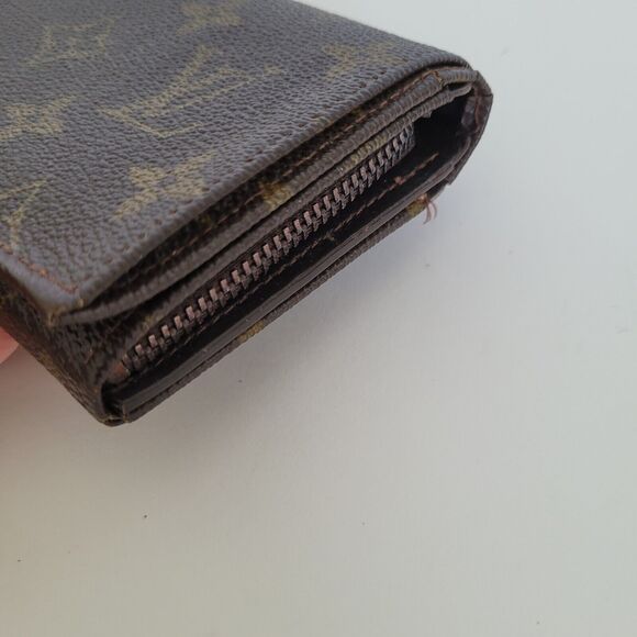Louis Vuitton LV Vintage 80s Portefeuille Tresor Bifold Wallet Medium Brown Logo - Picture 15 of 16